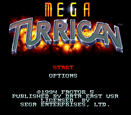 Mega Turrican (USA) Title Screen